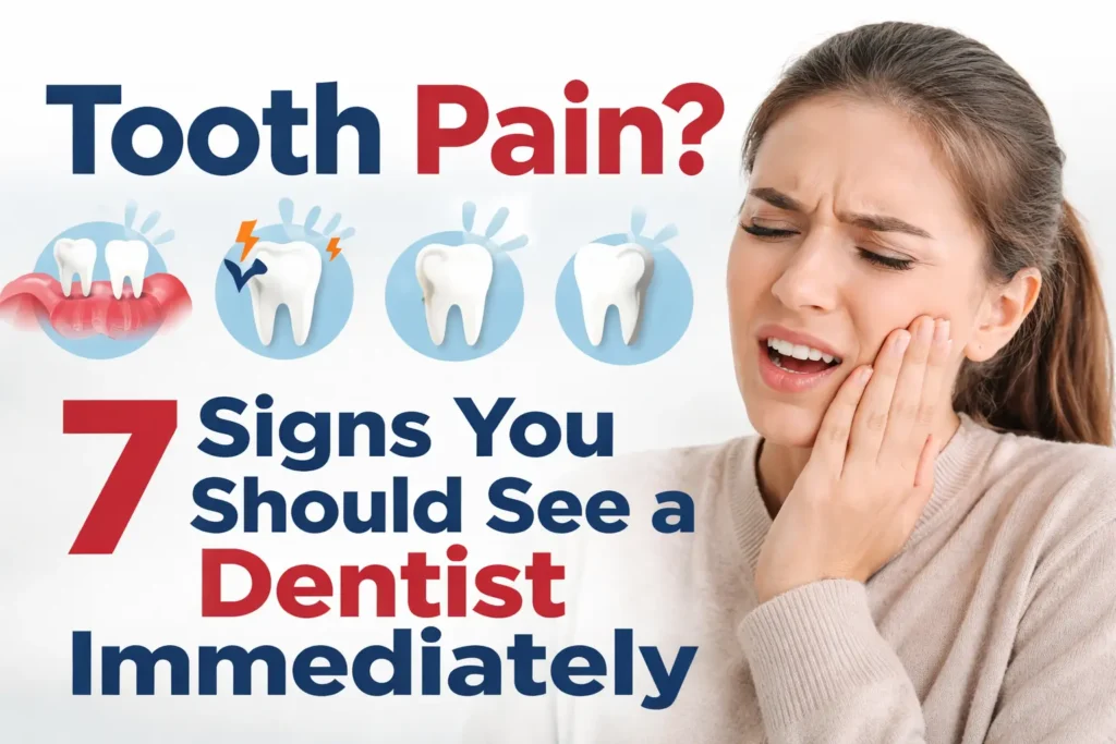person holding jaw in pain toothache warning signs