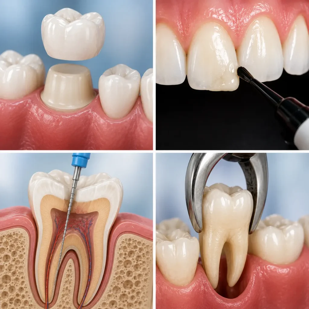 Dental treatments for repairing cracked teeth