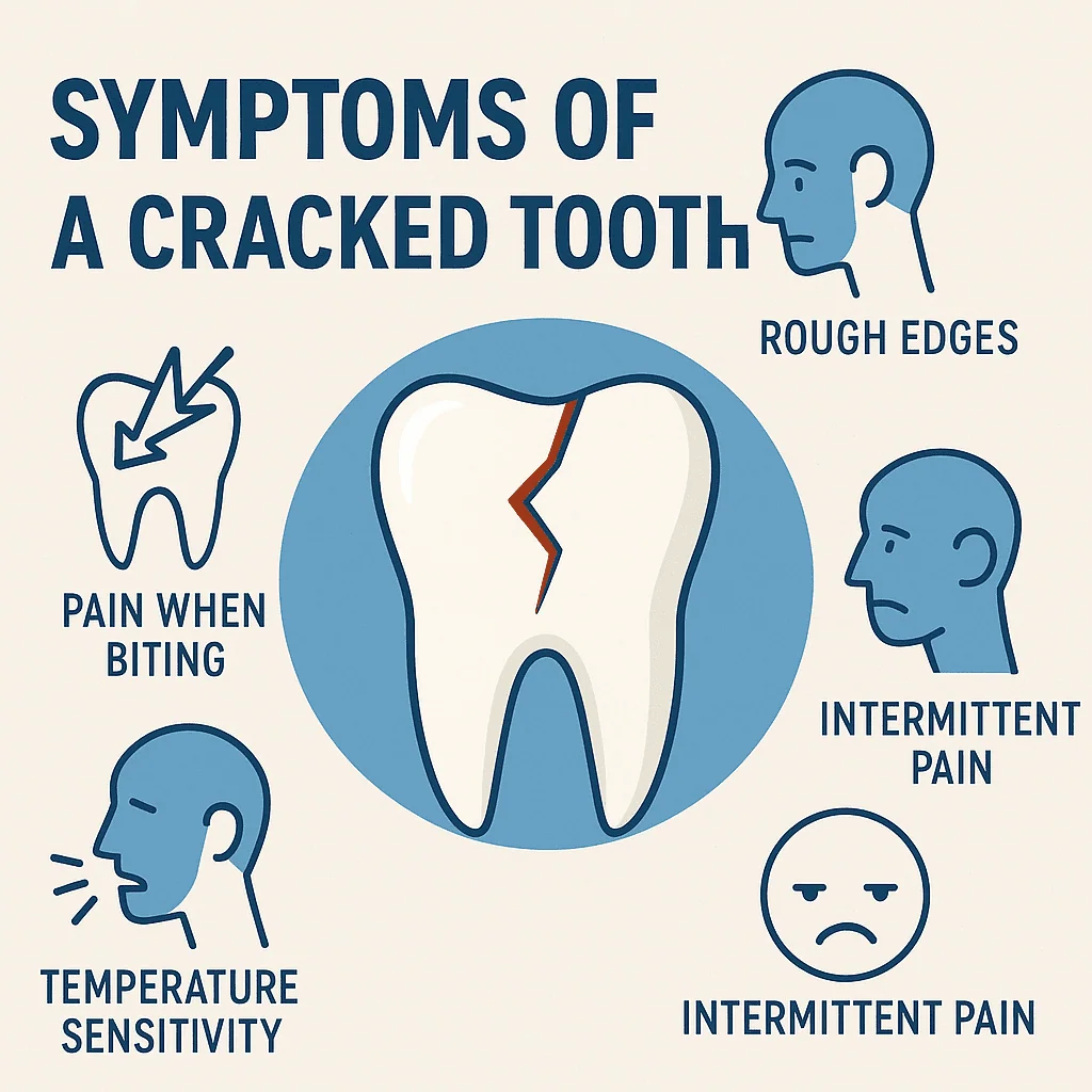 Symptoms of a cracked tooth dental emergency infographic