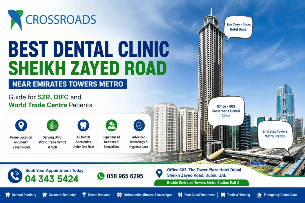 Crossroads Dental Clinic on Sheikh Zayed Road near Emirates Towers Metro Station Dubai